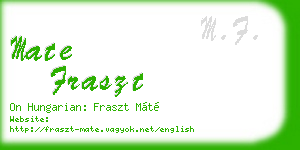 mate fraszt business card